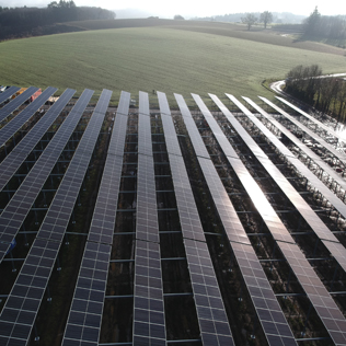 Pommiers sous panneaux photovoltaiques